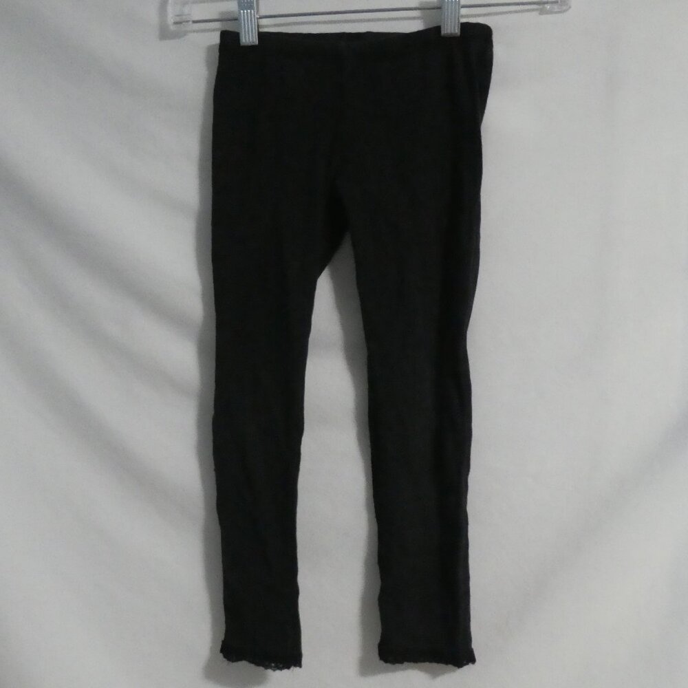 GAP KIDS - Stretch | small (6-7) | Black Leggings With Lace Bottom Hems